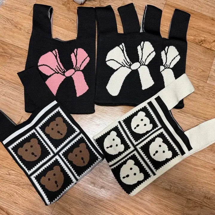 [BUNJANG] Knit Wrist Bag - Various Designs / 니트백 손목가방 새상품
