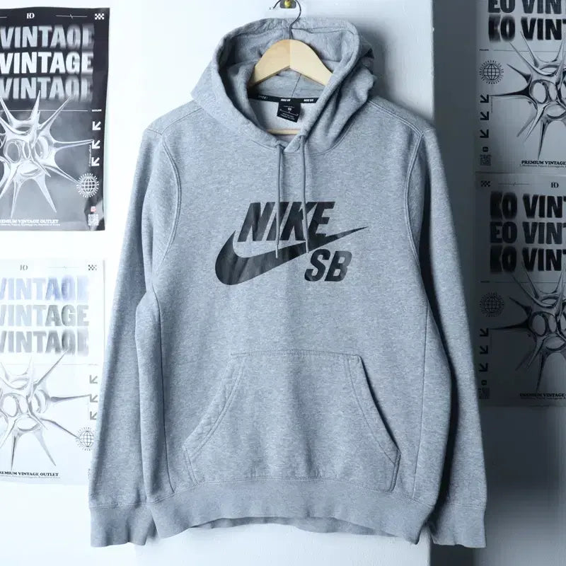 [BUNJANG] Nike SB Gray Fleece Hoodie / (M) 나이키 후드티셔츠 SB스케이트보드 그레이 기모-1787E