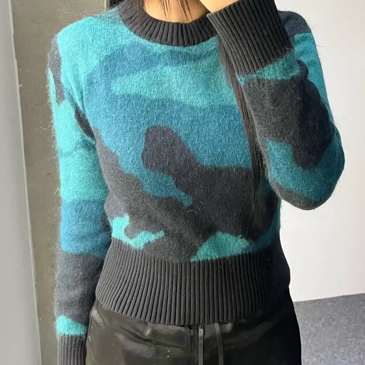 [BUNJANG] Diesel Camouflage Mohair Knit Sweater / 디젤 카모플라쥬 모헤어 니트