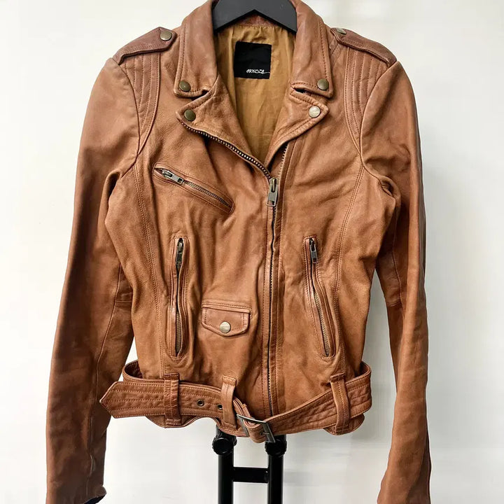 [BUNJANG] MAUSSY Goat Leather Biker Jacket / 마우지 고트 레더 바이커 자켓