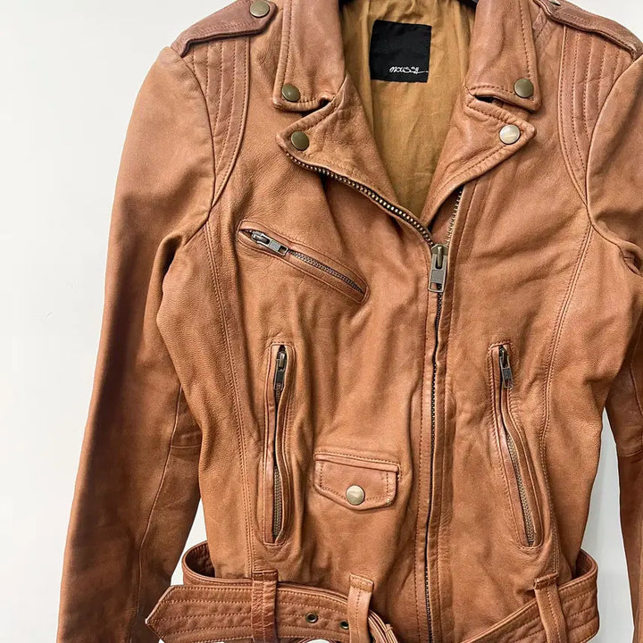[BUNJANG] MAUSSY Goat Leather Biker Jacket / 마우지 고트 레더 바이커 자켓