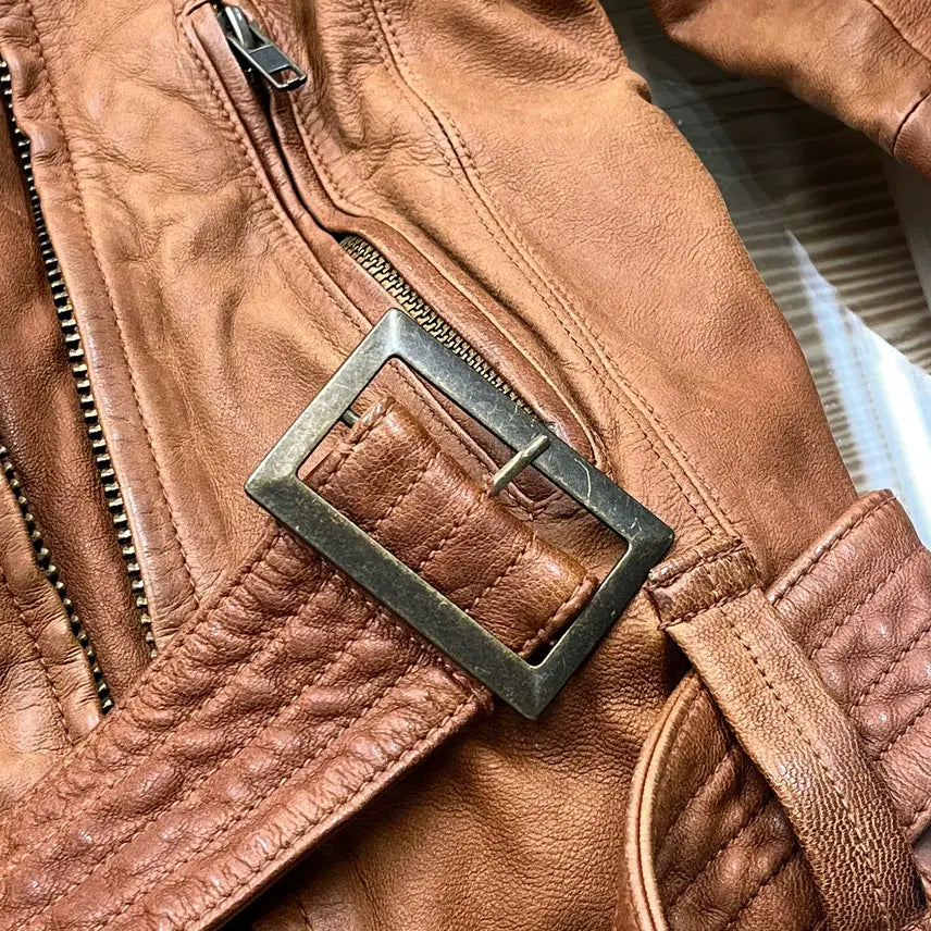 [BUNJANG] MAUSSY Goat Leather Biker Jacket / 마우지 고트 레더 바이커 자켓