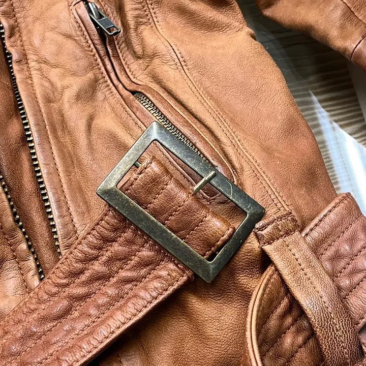 [BUNJANG] MAUSSY Goat Leather Biker Jacket / 마우지 고트 레더 바이커 자켓