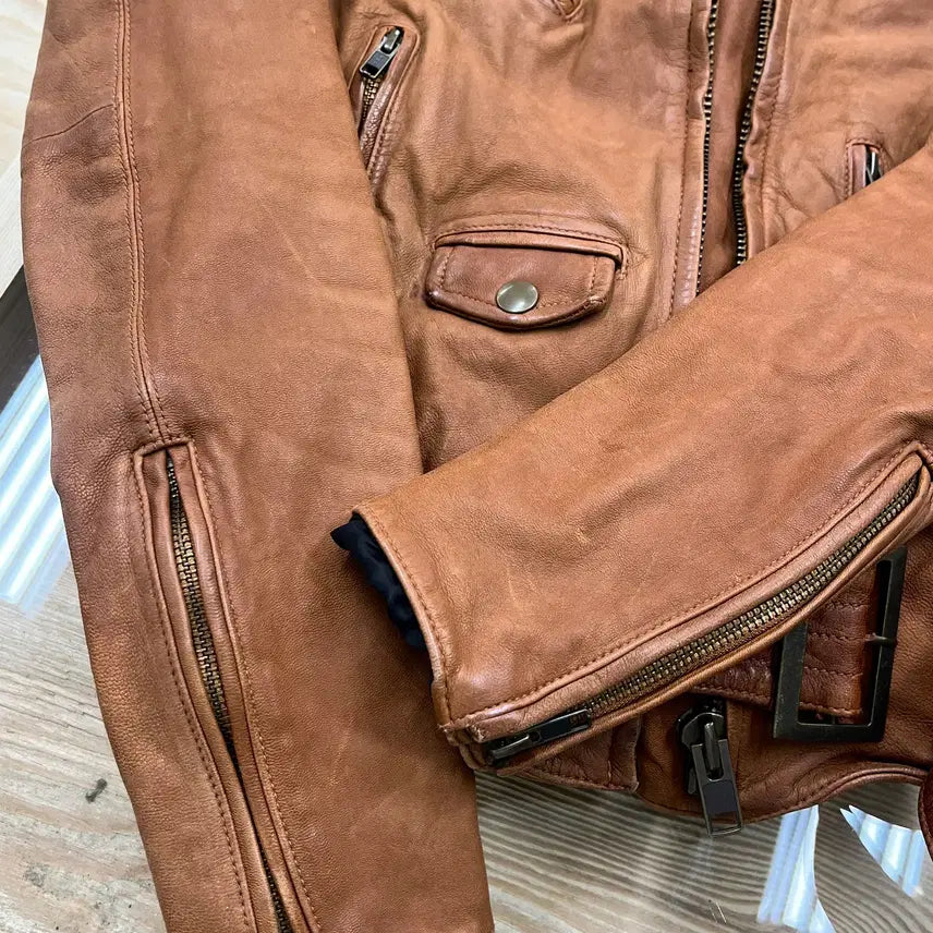 [BUNJANG] MAUSSY Goat Leather Biker Jacket / 마우지 고트 레더 바이커 자켓