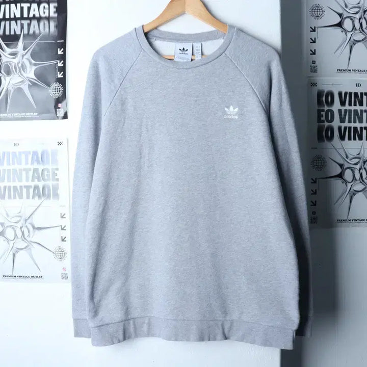 [BUNJANG] Adidas Crewneck T-Shirt Gray (3XL) / (3XL) 아디다스 맨투맨 티셔츠 빅사이즈 오리지널 그레이-17899