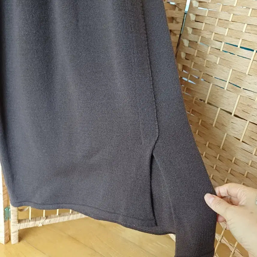 [BUNJANG] Knit Long Skirt - Brown / 니트 롱 스커트 브라운