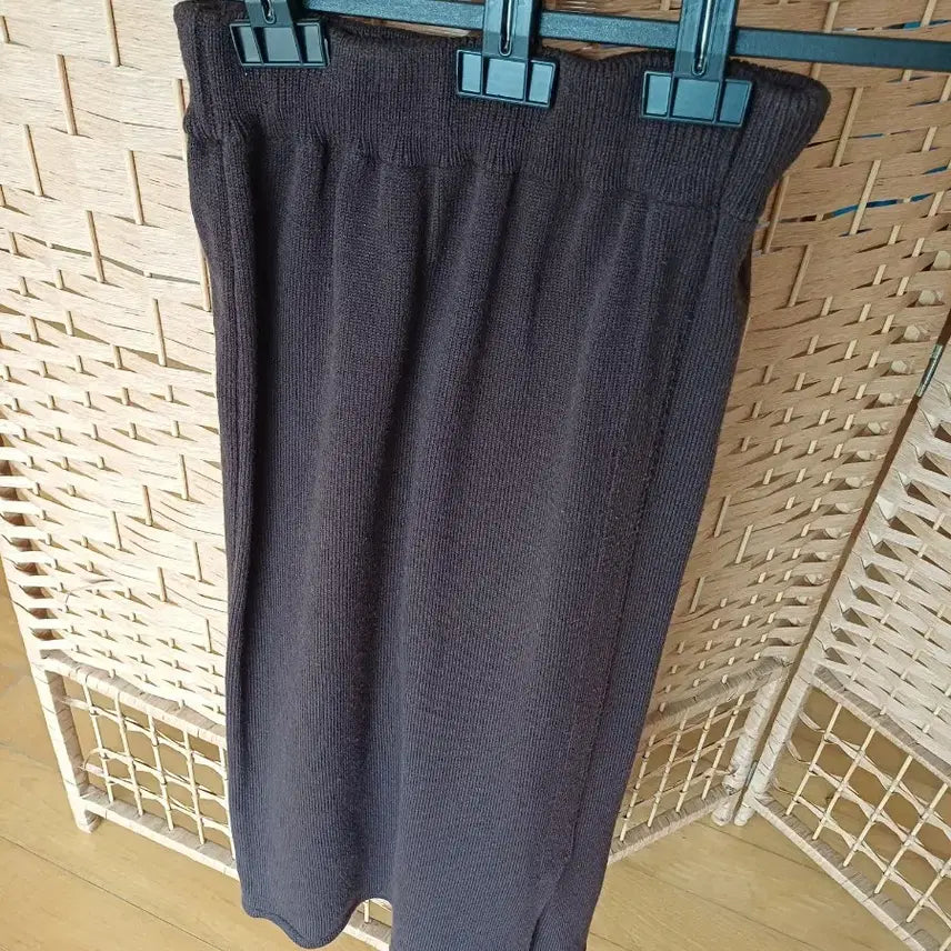 [BUNJANG] Knit Long Skirt - Brown / 니트 롱 스커트 브라운