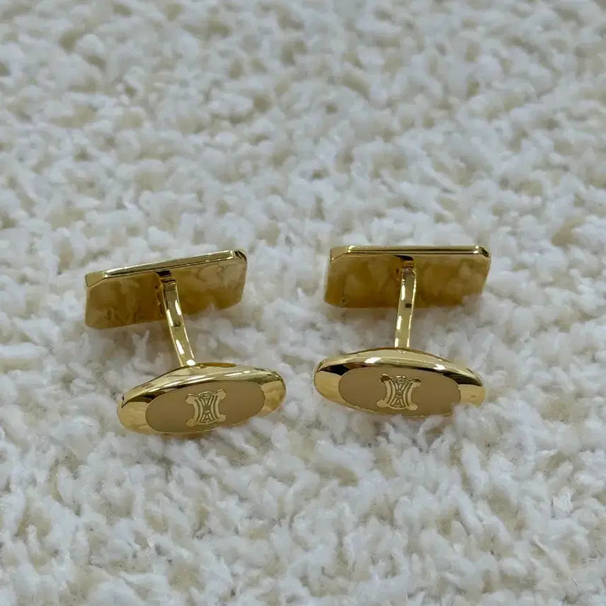[BUNJANG] Celine Gold Cufflinks and Tie Pin Set / 셀린느 금장 커프스 + 넥타이핀 세트
