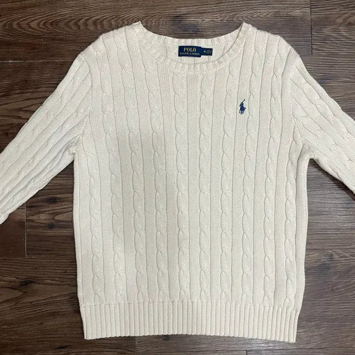 [BUNJANG] Polo Ralph Lauren Cable Knit Cotton Sweater Ivory / 폴로 랄프로렌 케이블 니트 코튼 스웨터 아이보리
