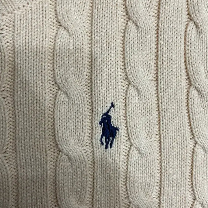 [BUNJANG] Polo Ralph Lauren Cable Knit Cotton Sweater Ivory / 폴로 랄프로렌 케이블 니트 코튼 스웨터 아이보리