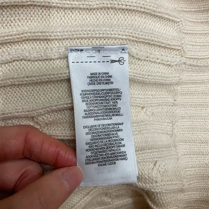 [BUNJANG] Polo Ralph Lauren Cable Knit Cotton Sweater Ivory / 폴로 랄프로렌 케이블 니트 코튼 스웨터 아이보리