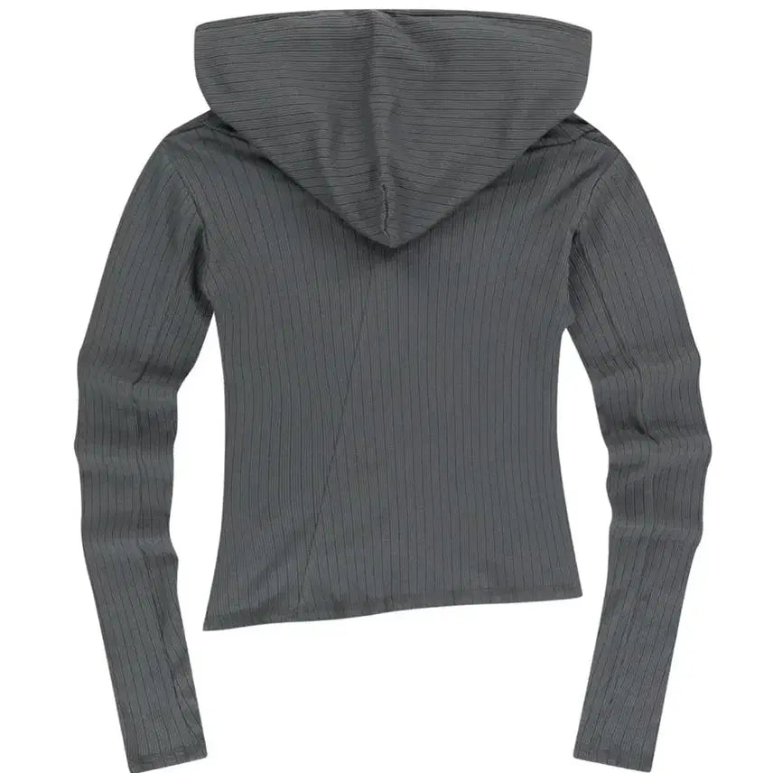 [BUNJANG] Koiceyo Shirring Hood Charcoal Hoodie / 코이세이오 셔링 후드 챠콜