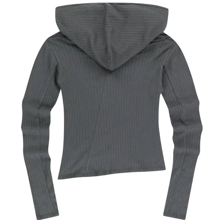 [BUNJANG] Koiceyo Shirring Hood Charcoal Hoodie / 코이세이오 셔링 후드 챠콜