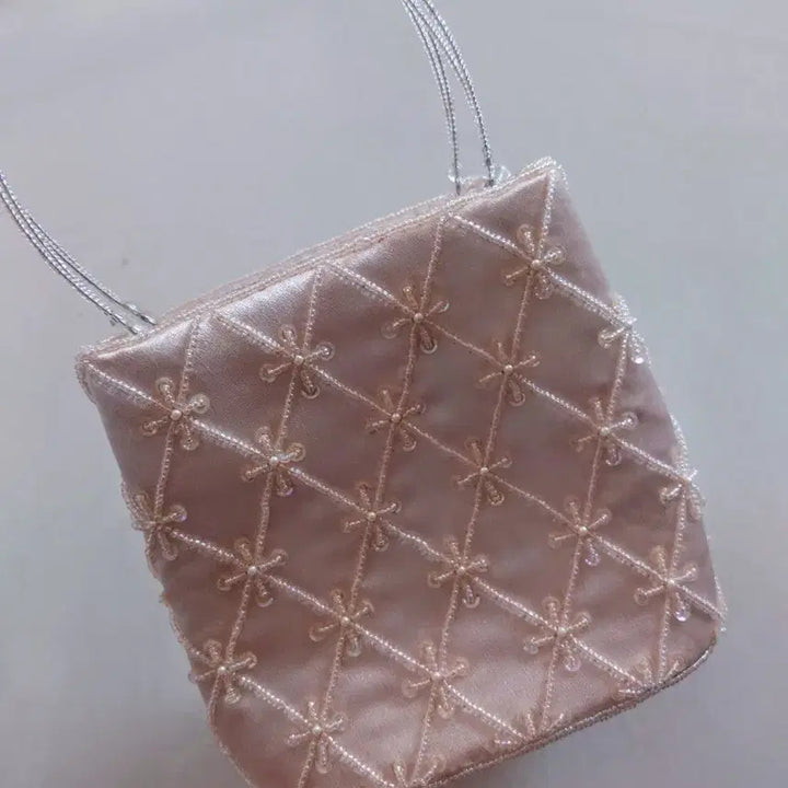 [BUNJANG] Beaded Silk Tote Bag / 비즈 실크토트백