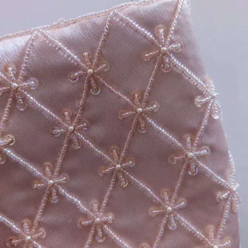 [BUNJANG] Beaded Silk Tote Bag / 비즈 실크토트백