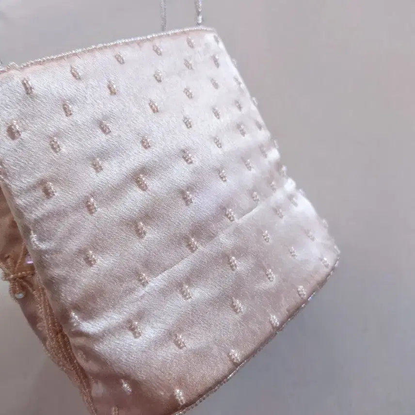 [BUNJANG] Beaded Silk Tote Bag / 비즈 실크토트백