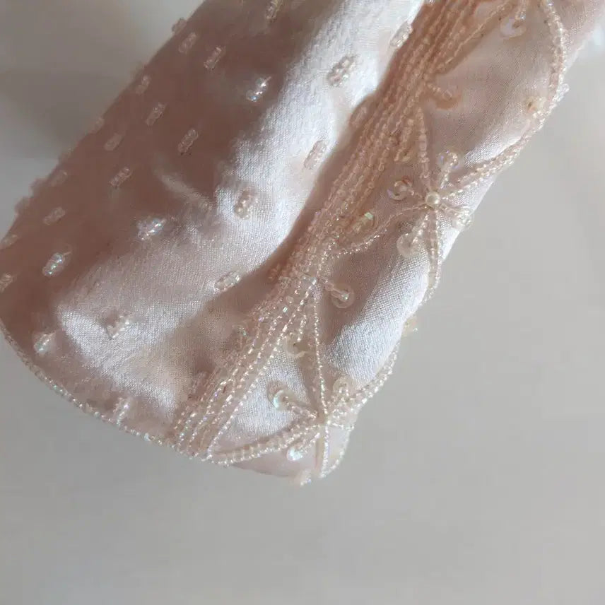 [BUNJANG] Beaded Silk Tote Bag / 비즈 실크토트백