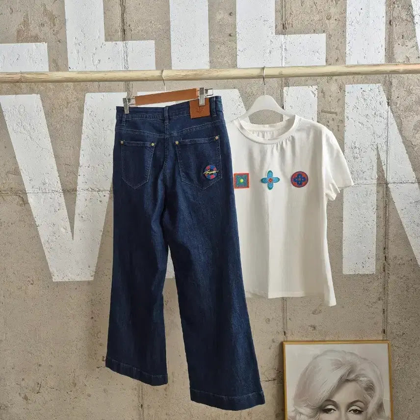 [BUNJANG] Karl Lagerfeld Spandex Thin Wide Leg Jeans / 칼라거펠트 스판되고 얇은 청바지(PT2