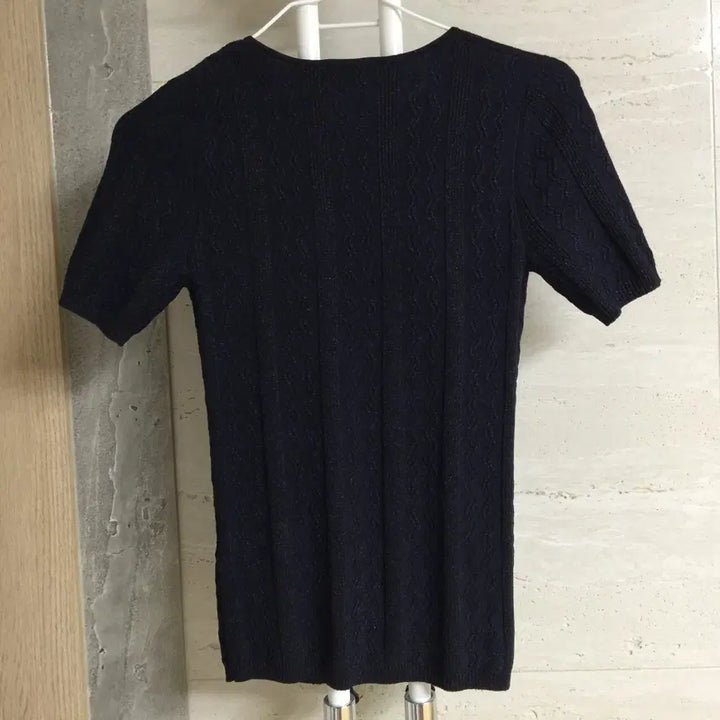 [BUNJANG] Sandro Glitter Cutout Short Sleeve Knit Top / SANDRO 산드로 24fw 신상 글리터 반팔 니트 1