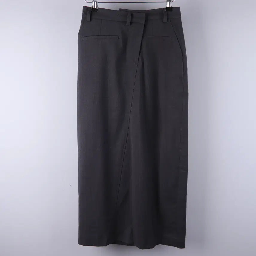 [BUNJANG] Matinkim Diagonal Detail Long Skirt - Charcoal (S) / (여성) 마뗑킴 다이애그널 디테일 롱 스커트 차콜 (S)