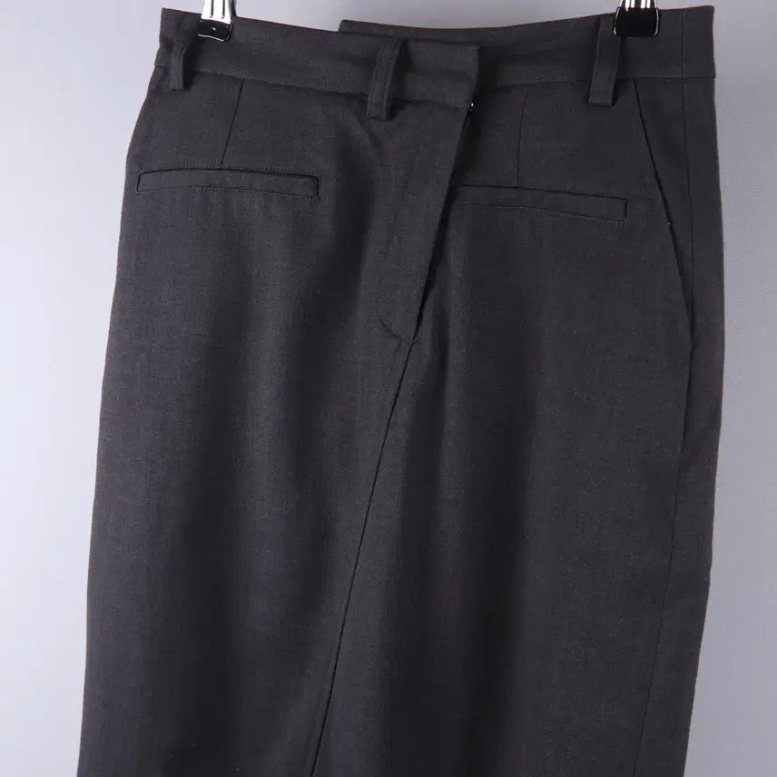 [BUNJANG] Matinkim Diagonal Detail Long Skirt - Charcoal (S) / (여성) 마뗑킴 다이애그널 디테일 롱 스커트 차콜 (S)