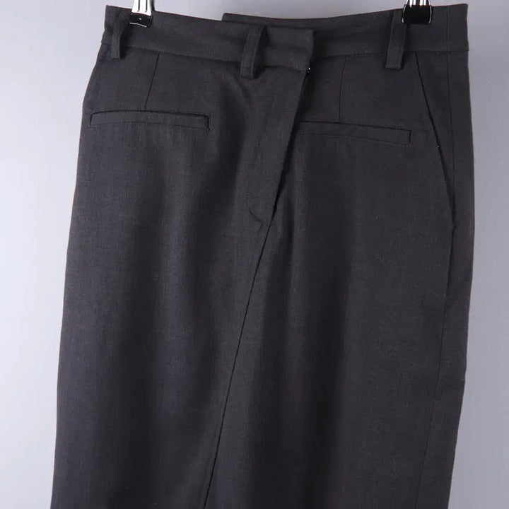 [BUNJANG] Matinkim Diagonal Detail Long Skirt - Charcoal (S) / (여성) 마뗑킴 다이애그널 디테일 롱 스커트 차콜 (S)