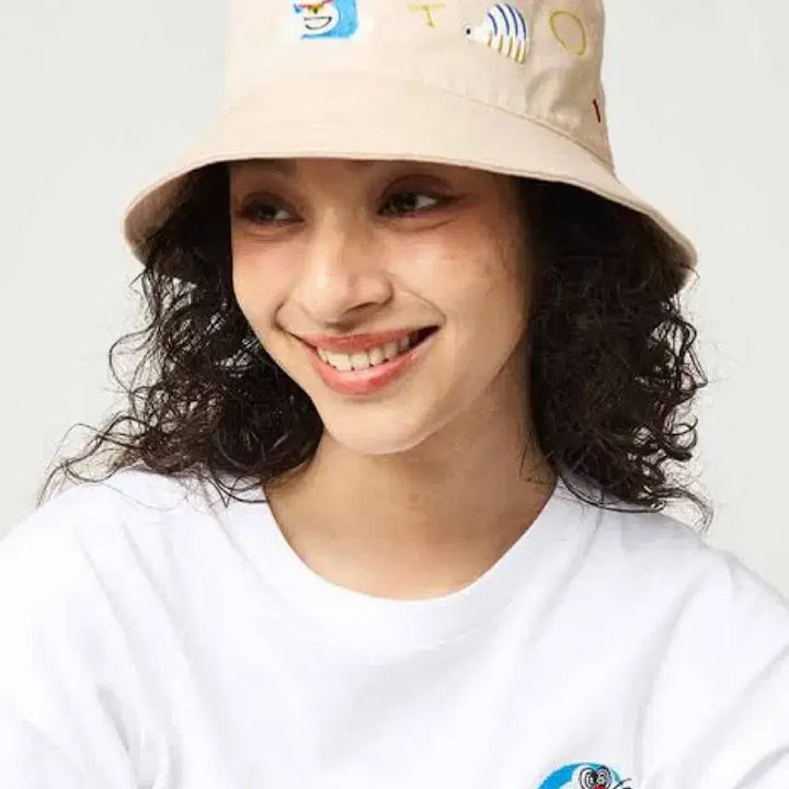 [BUNJANG] Doraemon Embroidered Bucket Hat / 도라에몽 자수 벙거지 모자 F