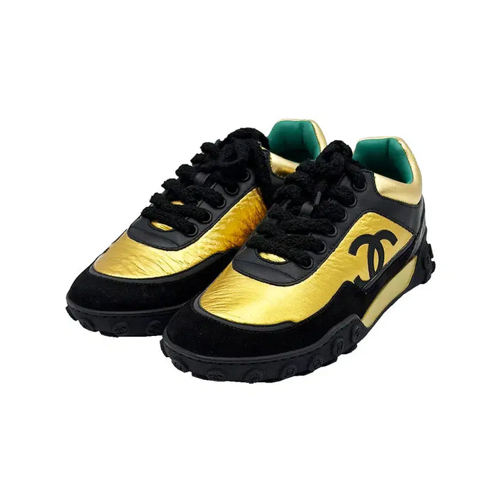 [BUNJANG] Chanel G34086 Gold Metallic CC Logo Women&