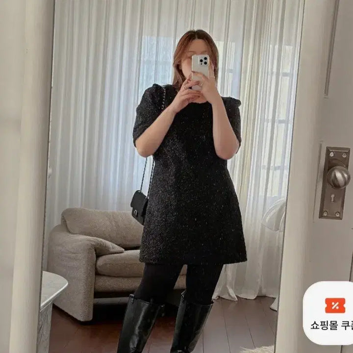 [BUNJANG] Evelyn Plus Size Mini Puff Dress / 빅사이즈 이블렛 미니 퍼프 원피스