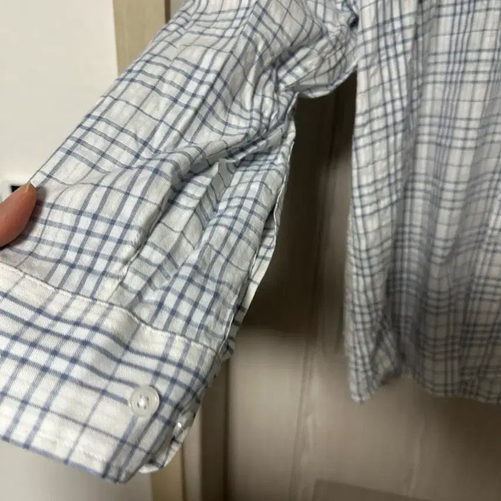 [BUNJANG] Unbranded Blue Check Long Sleeve Shirt M / 블루체크긴팔셔츠M 무배