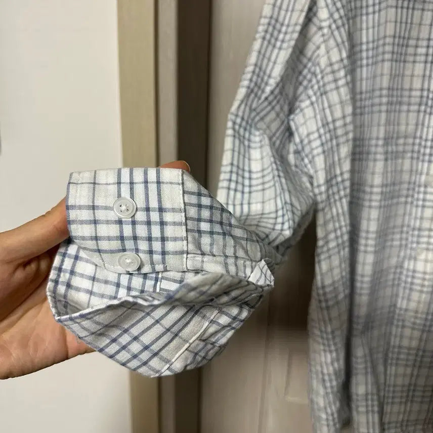 [BUNJANG] Unbranded Blue Check Long Sleeve Shirt M / 블루체크긴팔셔츠M 무배