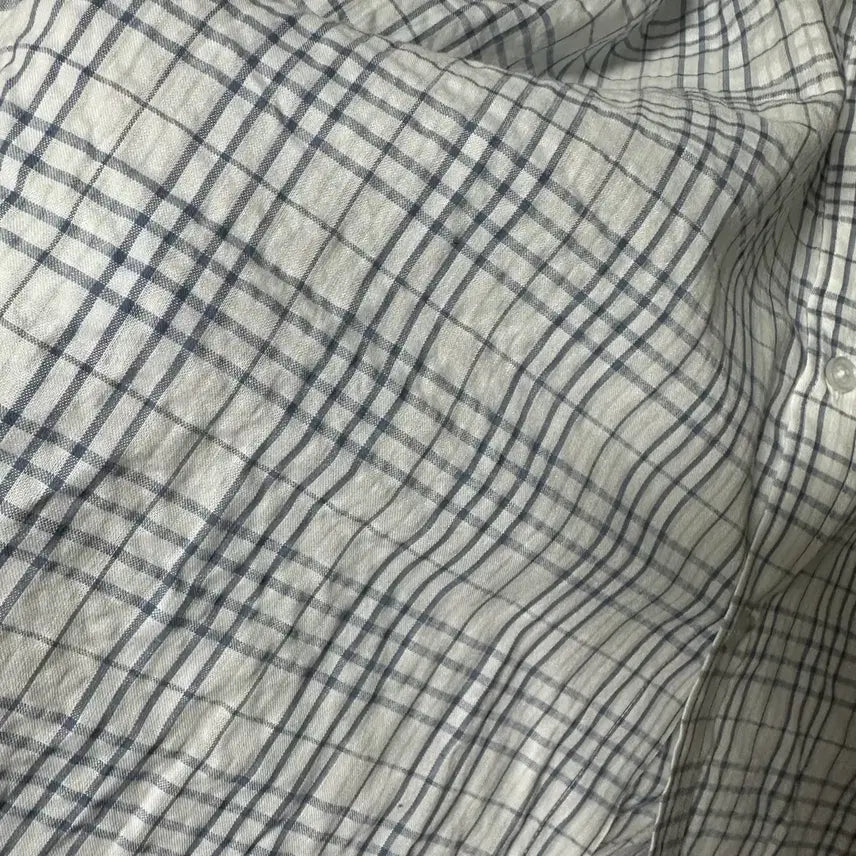 [BUNJANG] Unbranded Blue Check Long Sleeve Shirt M / 블루체크긴팔셔츠M 무배