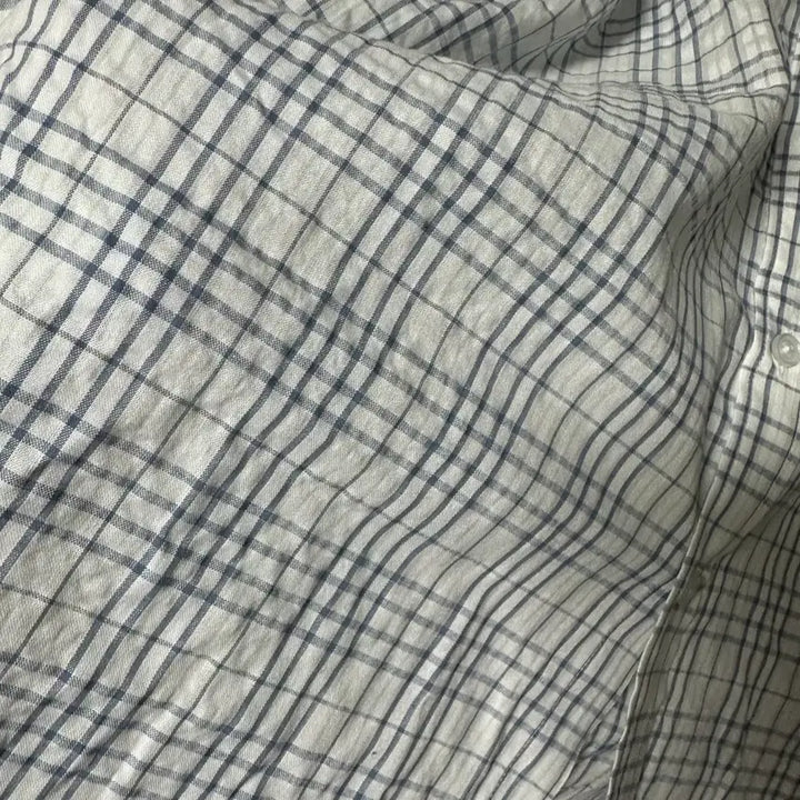 [BUNJANG] Unbranded Blue Check Long Sleeve Shirt M / 블루체크긴팔셔츠M 무배