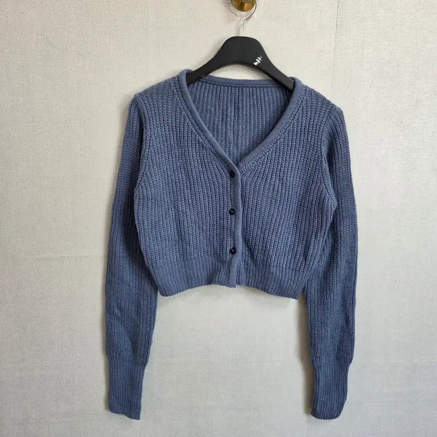[SOLD OUT] 여성 크롭 니트 가디건 블루 F JJ220