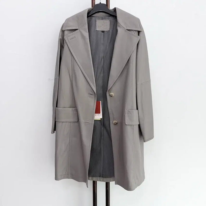 [BUNJANG] ROBO Grey Lambskin Leather Jacket / 정품 ROBO 로보 양가죽 100% 그레이 자켓