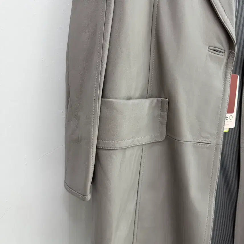 [BUNJANG] ROBO Grey Lambskin Leather Jacket / 정품 ROBO 로보 양가죽 100% 그레이 자켓