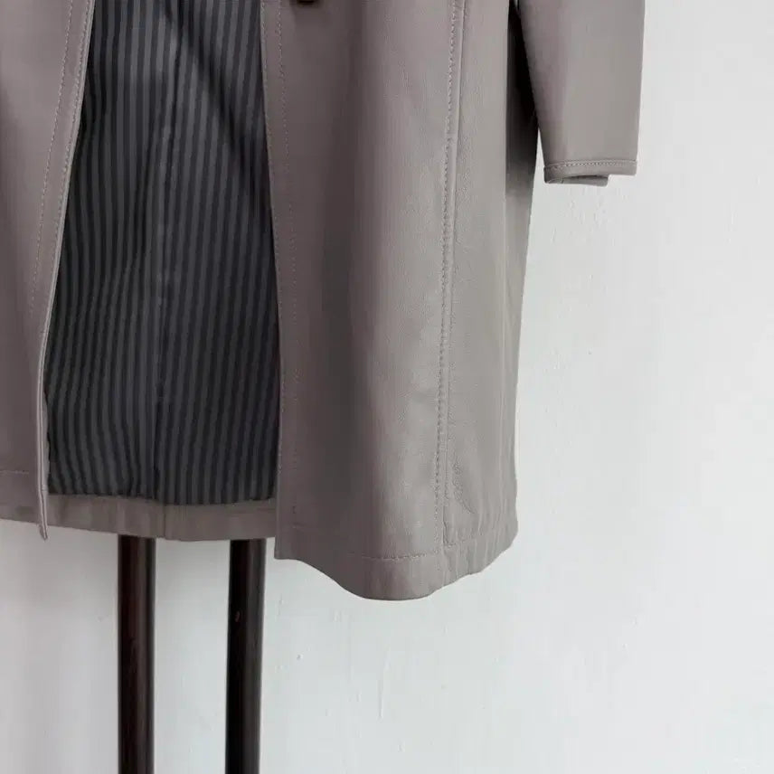 [BUNJANG] ROBO Grey Lambskin Leather Jacket / 정품 ROBO 로보 양가죽 100% 그레이 자켓
