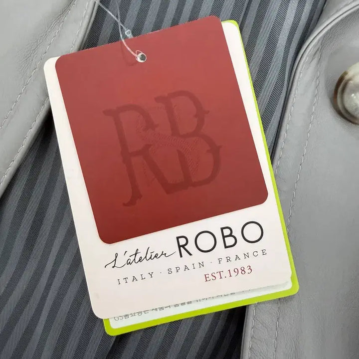 [BUNJANG] ROBO Grey Lambskin Leather Jacket / 정품 ROBO 로보 양가죽 100% 그레이 자켓