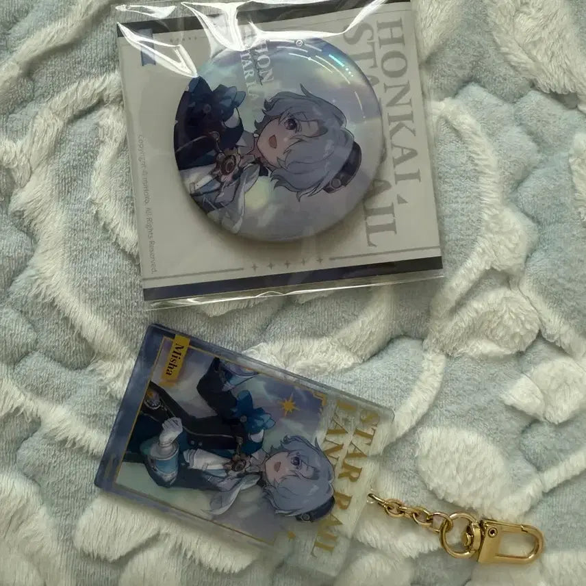 [BUNJANG] Honkai: Star Rail Misha Badge &amp; Keyring Set / 붕괴스타레일 미샤 캔뱃지, 키링