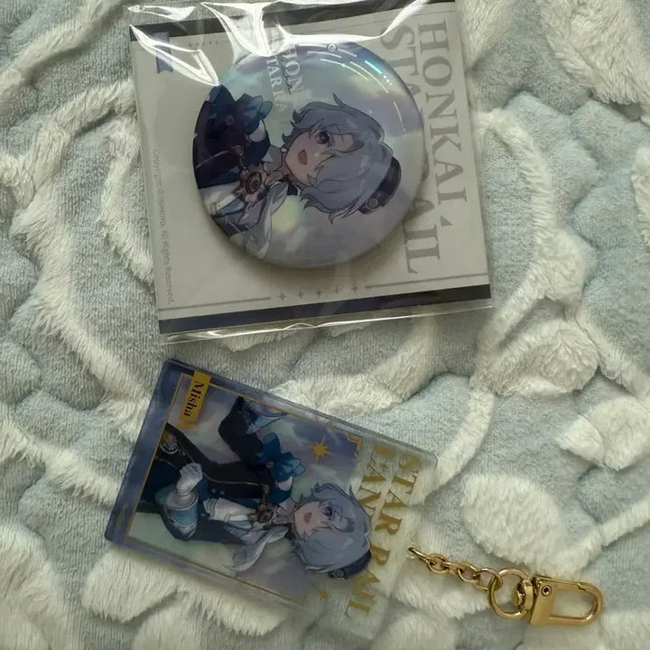 [BUNJANG] Honkai: Star Rail Misha Badge &amp; Keyring Set / 붕괴스타레일 미샤 캔뱃지, 키링
