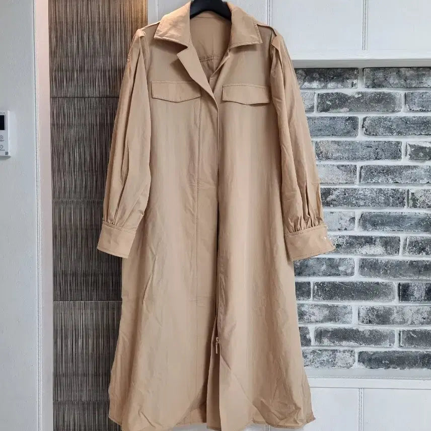 [BUNJANG] Beige Long Cardigan Dress / 베이지 원피스 롱 가디건