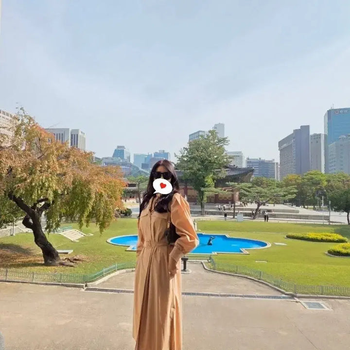 [BUNJANG] Beige Long Cardigan Dress / 베이지 원피스 롱 가디건