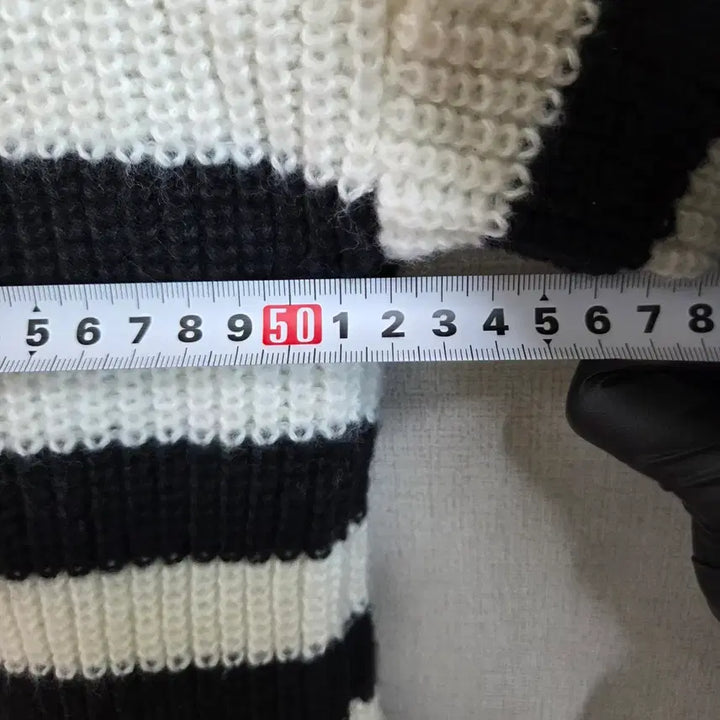 [SOLD OUT] 여성 스트라이프 롱 니트 하프집업 F JJ225