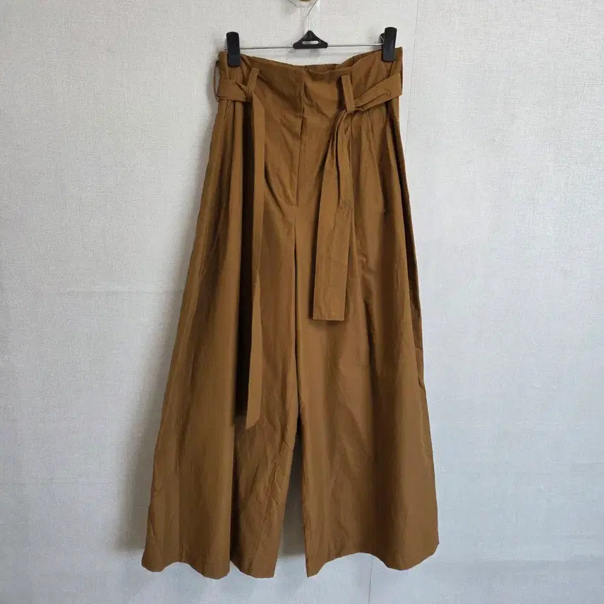 [SOLD OUT] 여성 브라운 벨트 와이드 팬츠 통바지 S JJ233