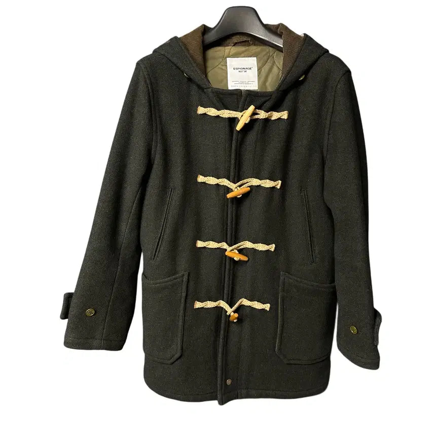 [BUNJANG] L Espionage Khaki Hooded Duffle Coat / L 에스피오나지 카키 후드 더플 코트