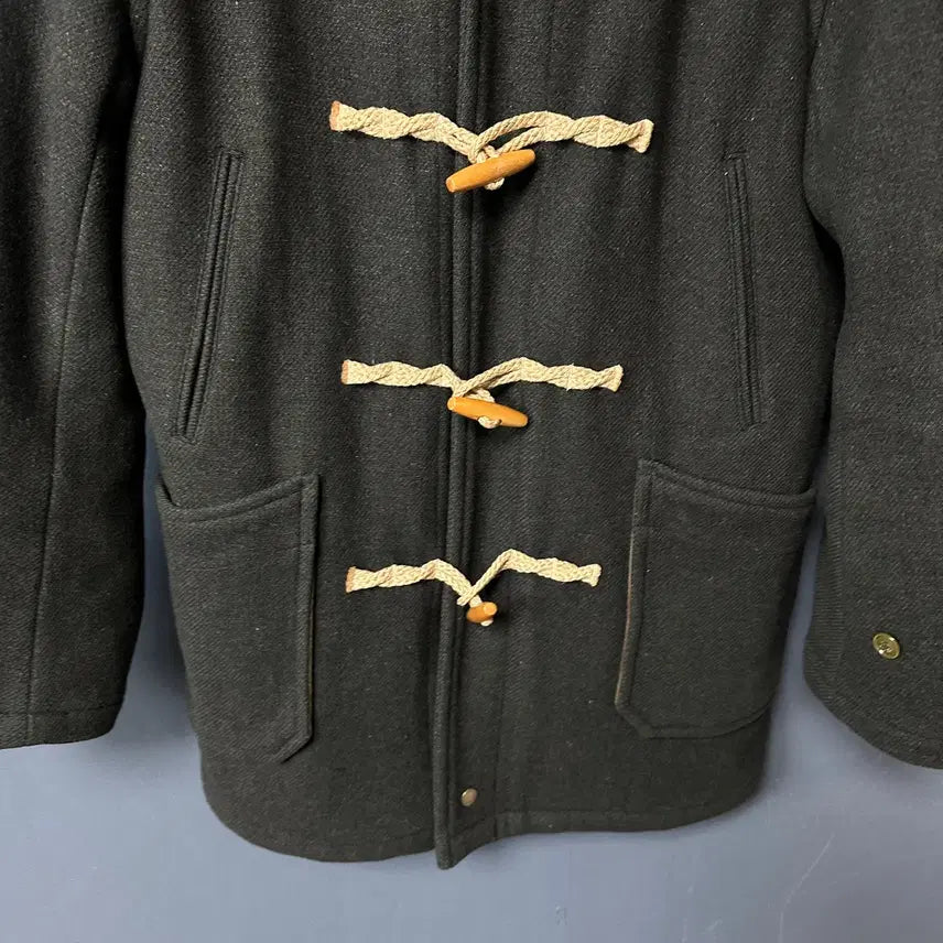 [BUNJANG] L Espionage Khaki Hooded Duffle Coat / L 에스피오나지 카키 후드 더플 코트