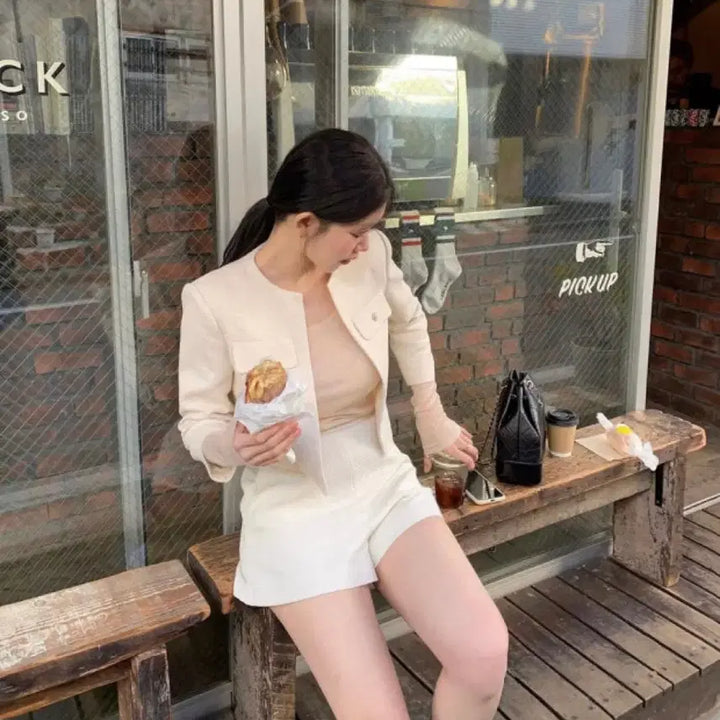 [BUNJANG] Ont Benny Tweed Pants (Black, Ivory) - S / 온트 베니 트위드 팬츠 블랙,아이보리 s