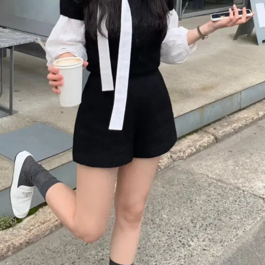 [BUNJANG] Ont Benny Tweed Pants (Black, Ivory) - S / 온트 베니 트위드 팬츠 블랙,아이보리 s