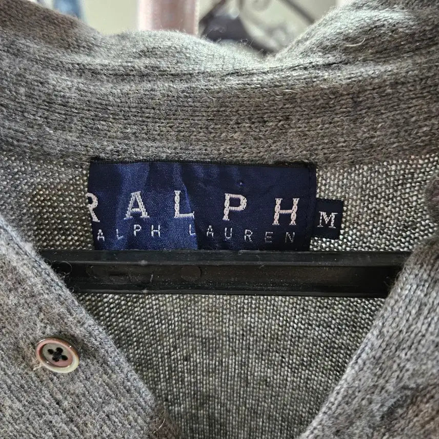 [BUNJANG] Ralph Lauren Gray Knit Cardigan / 랄프로렌 그레이 니트 카라가디건