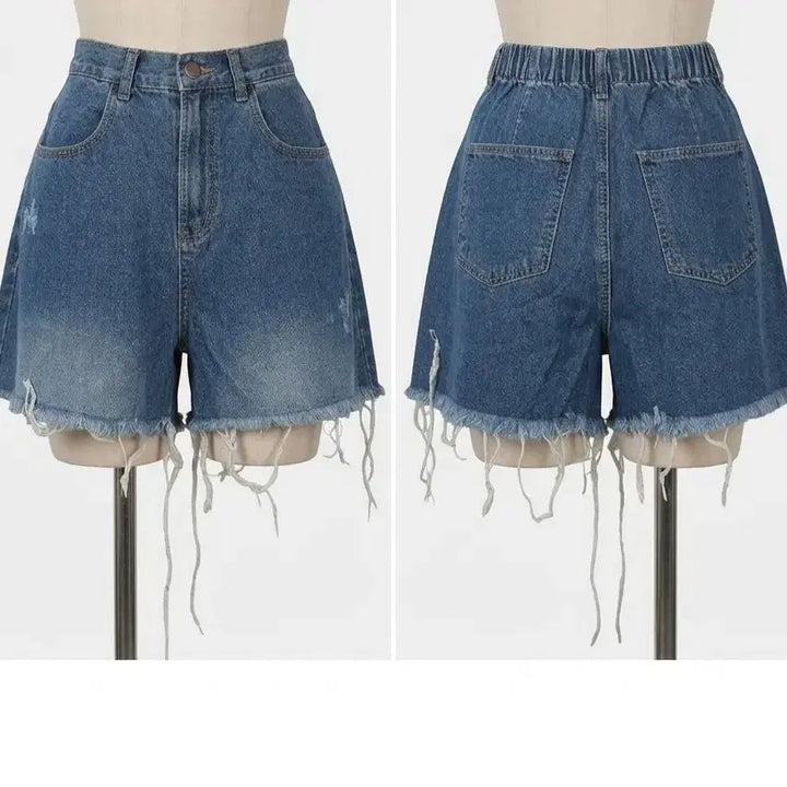 [BUNJANG] Cut Denim Hot Pants / 청반바지 컷팅 데님 핫팬츠 23  24